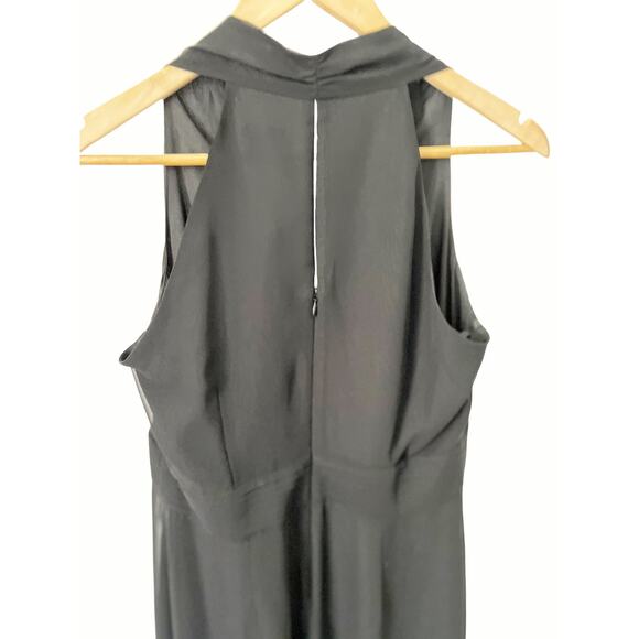 Ann Taylor Black Sleeveless Chiffon V-Neck Dress Size 6 - Picture 4 of 6